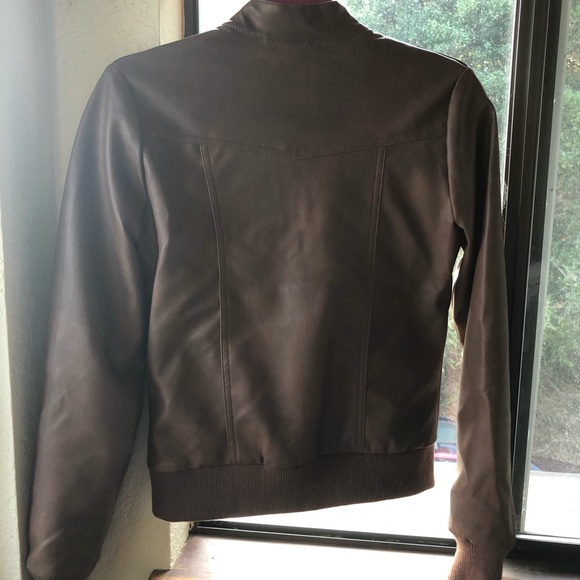 Brown Pleather Jacket - Picture 5 of 6